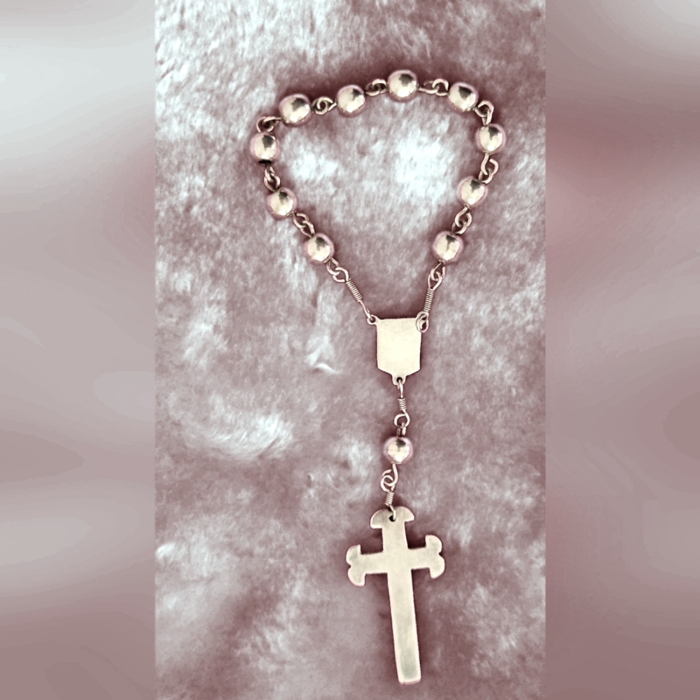 Silver pocket rosary